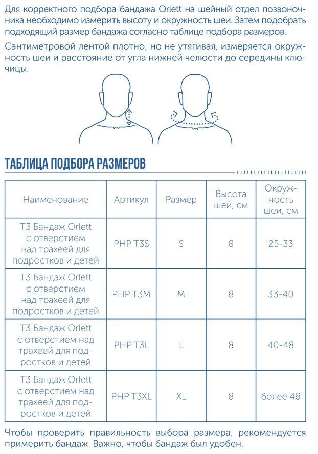 Ортопедический воротник PHP T3 Orlett, сильная фиксация купить в OrtoMir24
